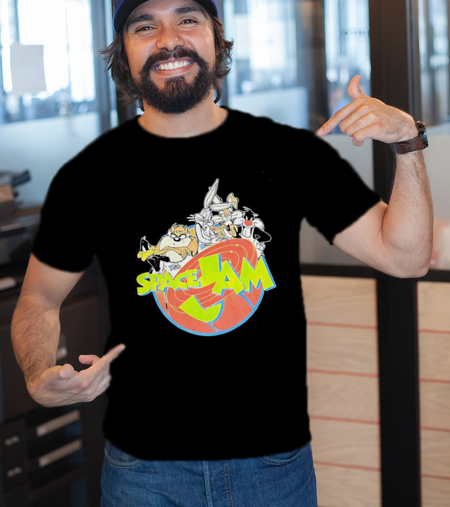 Space Jam Looney Tunes Characters Dynamic Pose T-Shirt