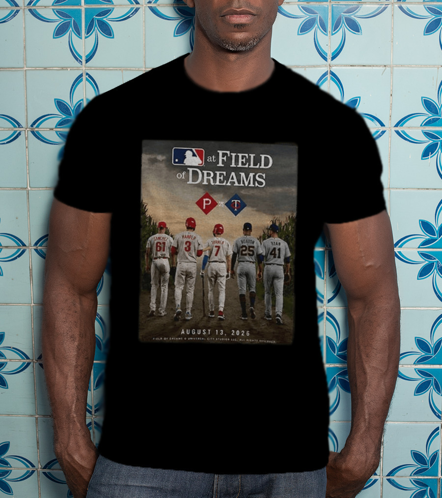 Phillies Vs Twins MLB At Field Of Dreams August 13 2026 T-Shirt