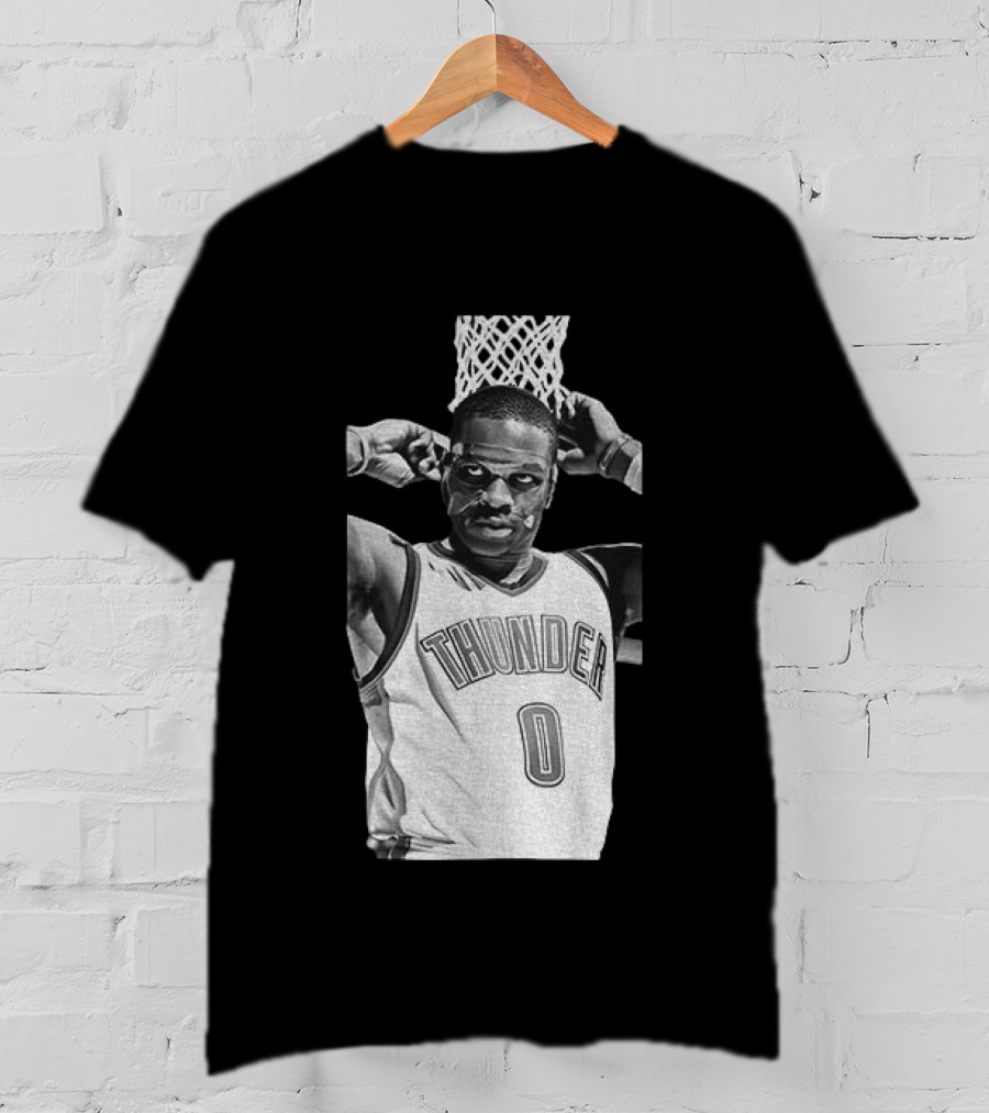Russell Westbrook Masked OKC Thunder Basketball Legend Iconic Number 0 T-Shirt