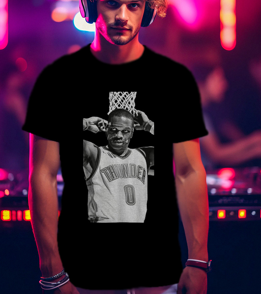 Russell Westbrook Masked OKC Thunder Basketball Legend Iconic Number 0 T-Shirt