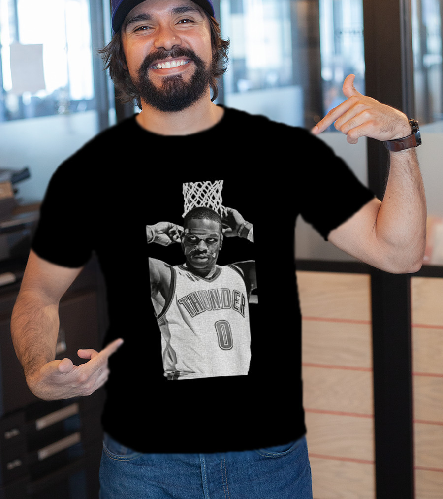 Russell Westbrook Masked OKC Thunder Basketball Legend Iconic Number 0 T-Shirt