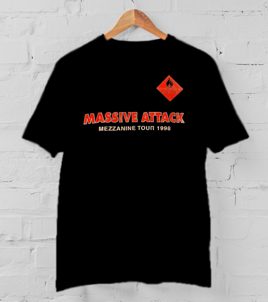 Massive Attack Flammable Gas Bristol Mezzanine Tour 1998 T-Shirt