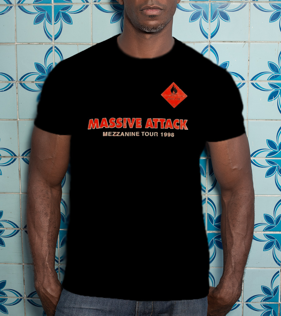 Massive Attack Flammable Gas Bristol Mezzanine Tour 1998 T-Shirt