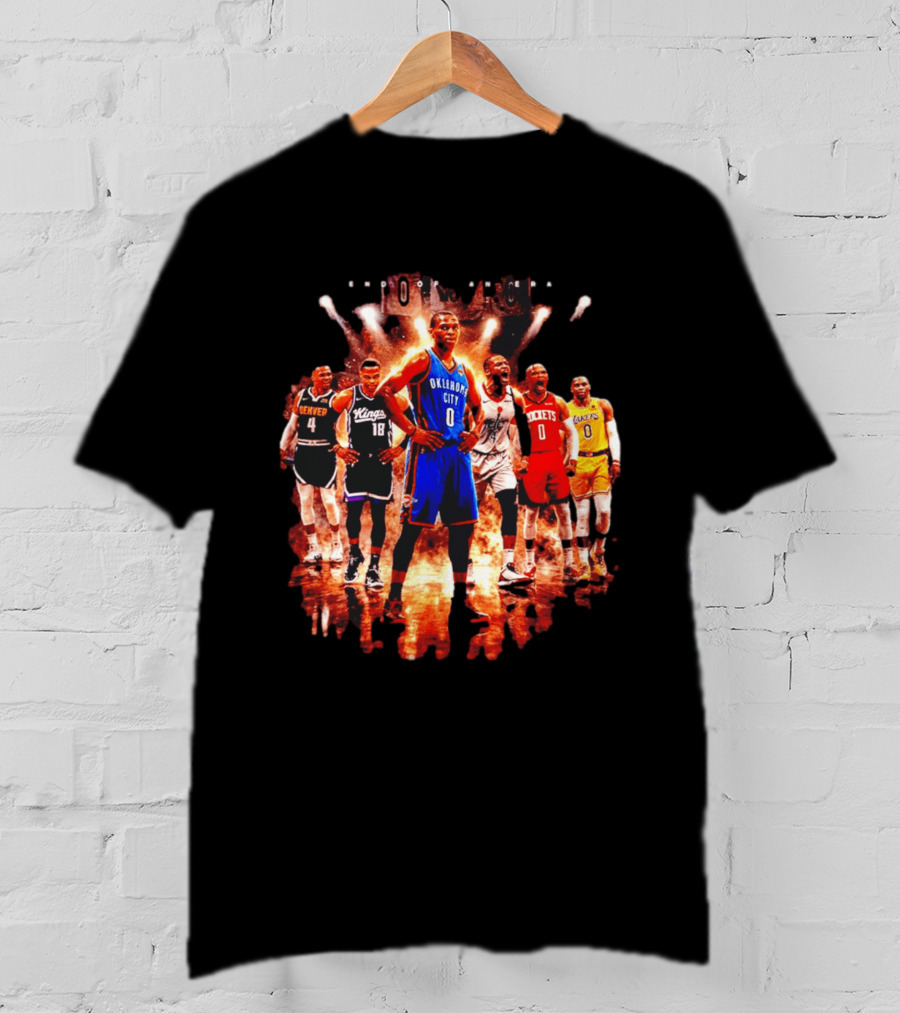Russell Westbrook Oklahoma City NBA Career Retrospective With Team Jerseys T-Shirt