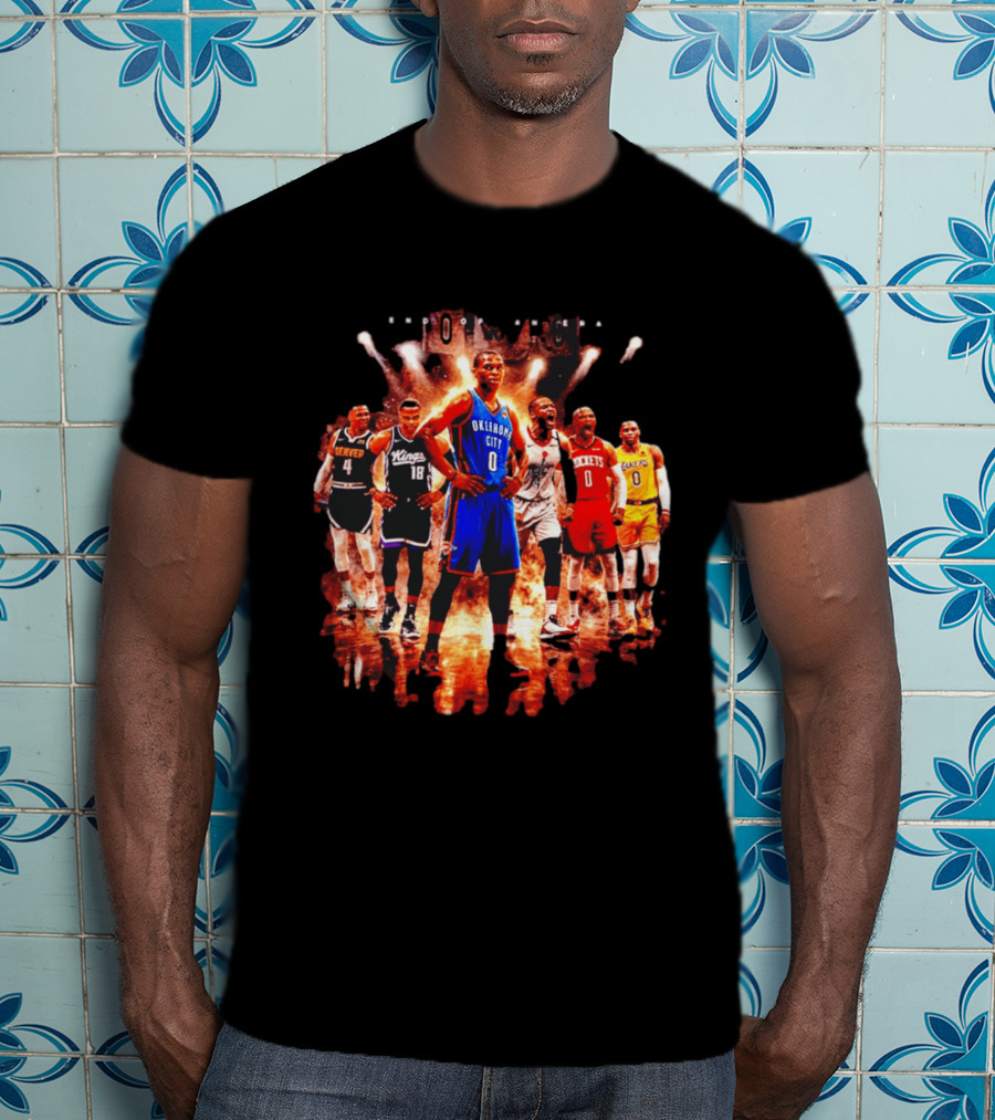 Russell Westbrook Oklahoma City NBA Career Retrospective With Team Jerseys T-Shirt
