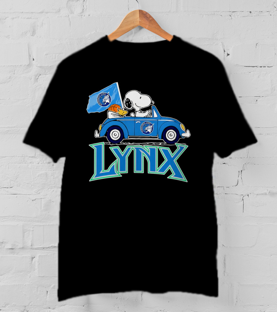 Minnesota Lynx Snoopy Driving Beetle Car With Team Flag T-Shirt
