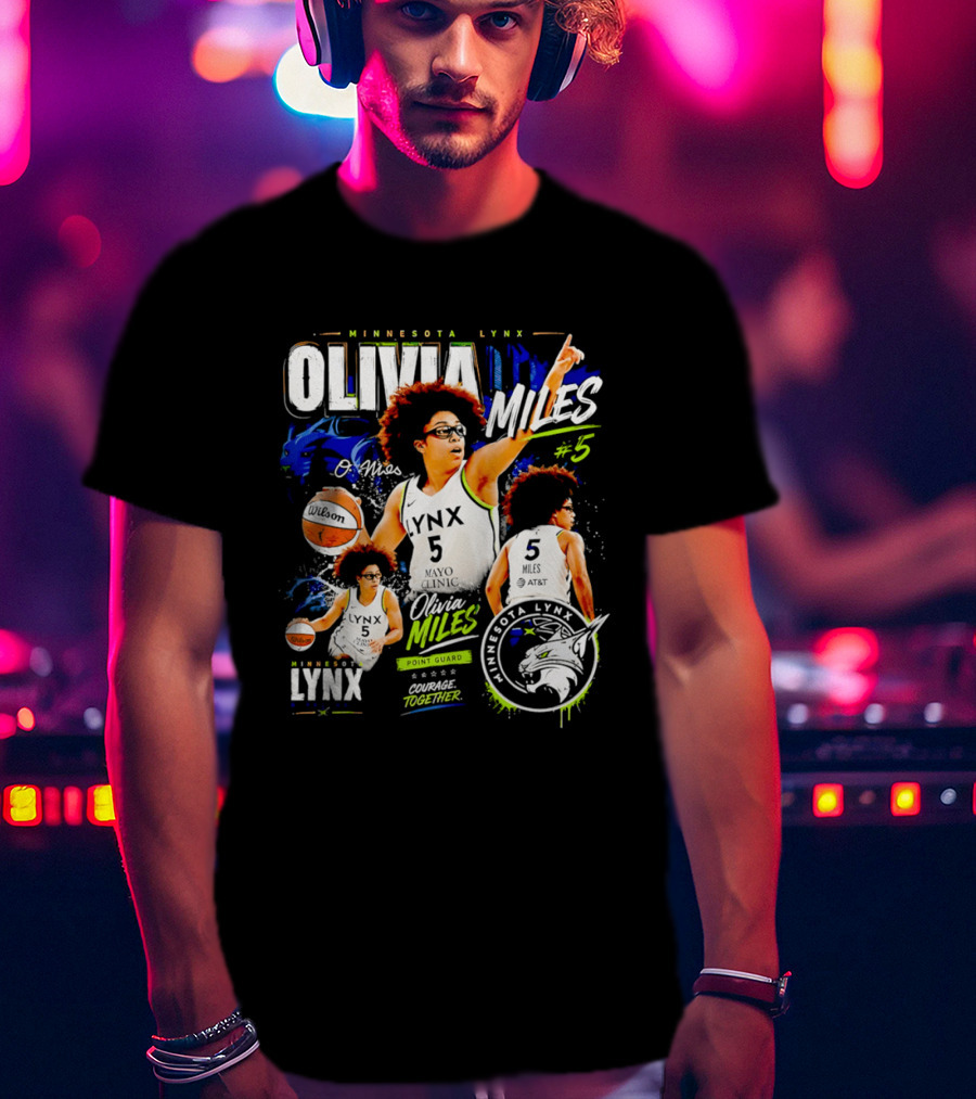 Minnesota Lynx Olivia Miles Number 5 Courage Together Basketball Player T-Shirt