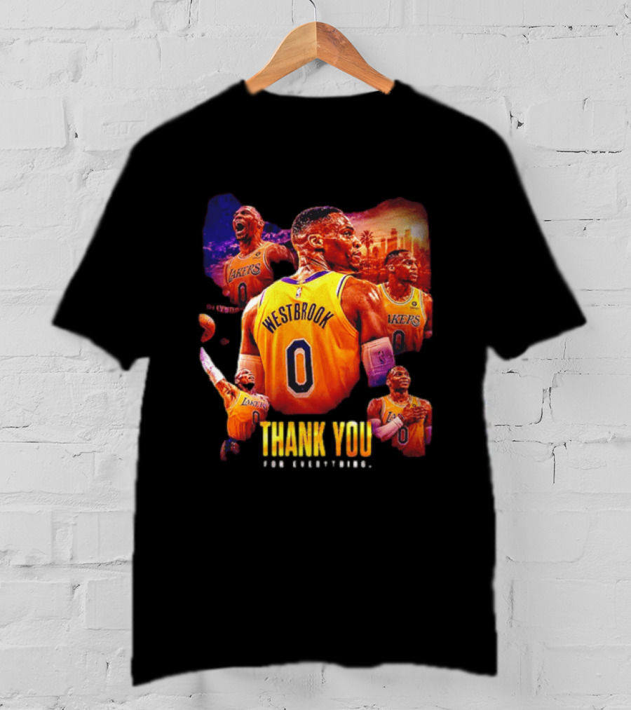 Russell Westbrook Los Angeles Lakers Thank You For Everything T-Shirt