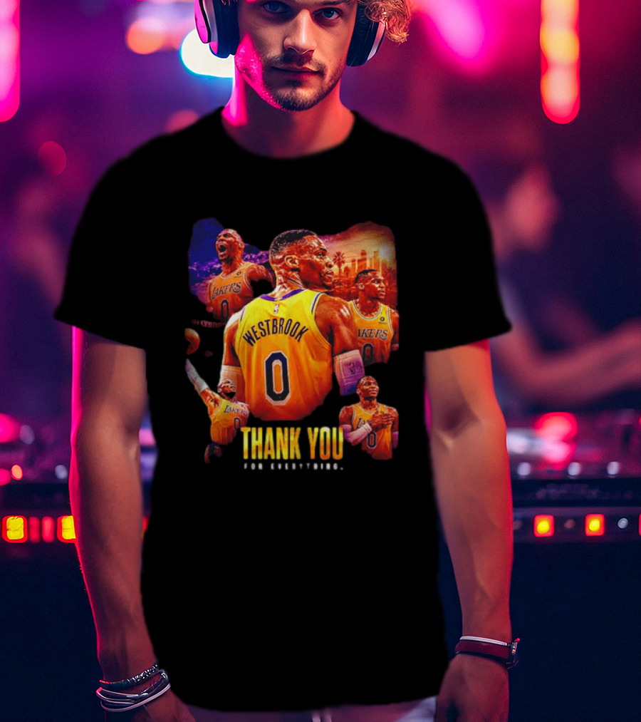 Russell Westbrook Los Angeles Lakers Thank You For Everything T-Shirt