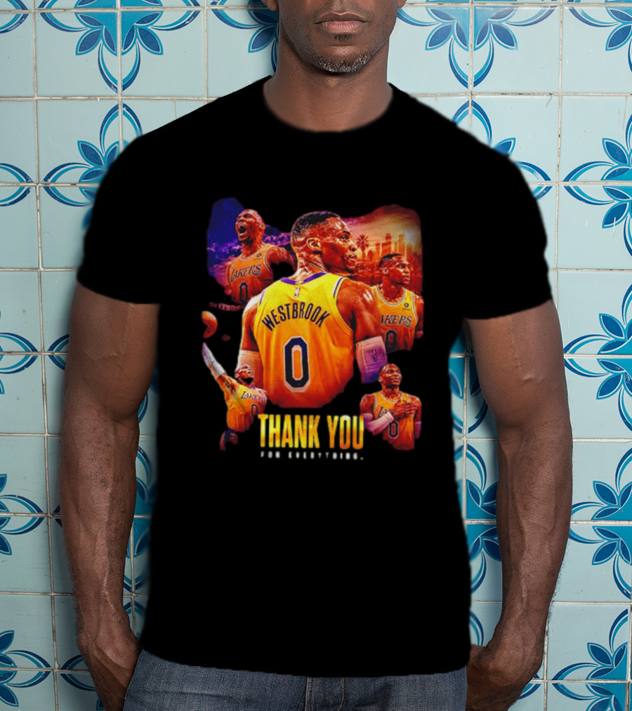 Russell Westbrook Los Angeles Lakers Thank You For Everything T-Shirt