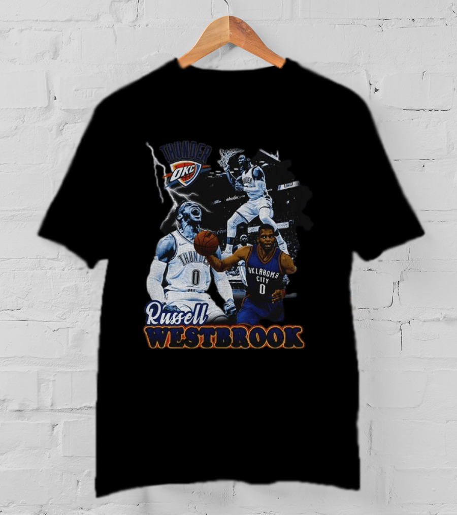 Russell Westbrook OKC Thunder Basketball Legend Collage T-Shirt