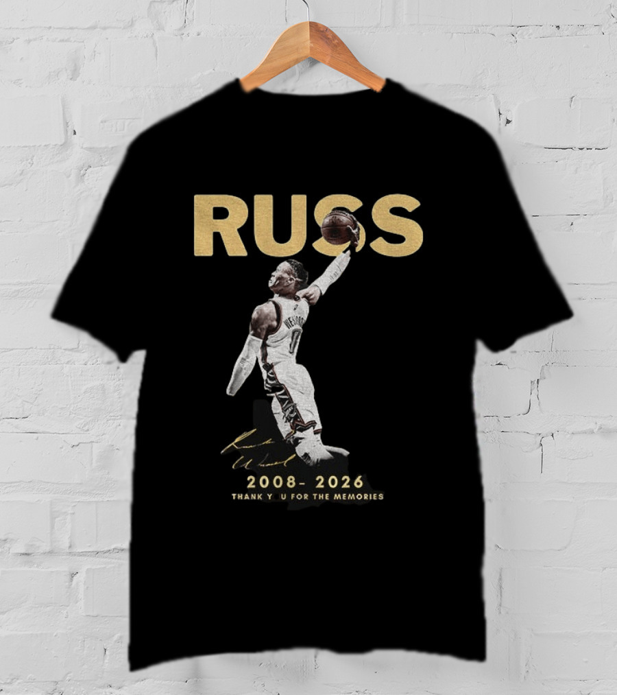 RUSS Russell Westbrook 2008 2026 Thank You For The Memories T-Shirt