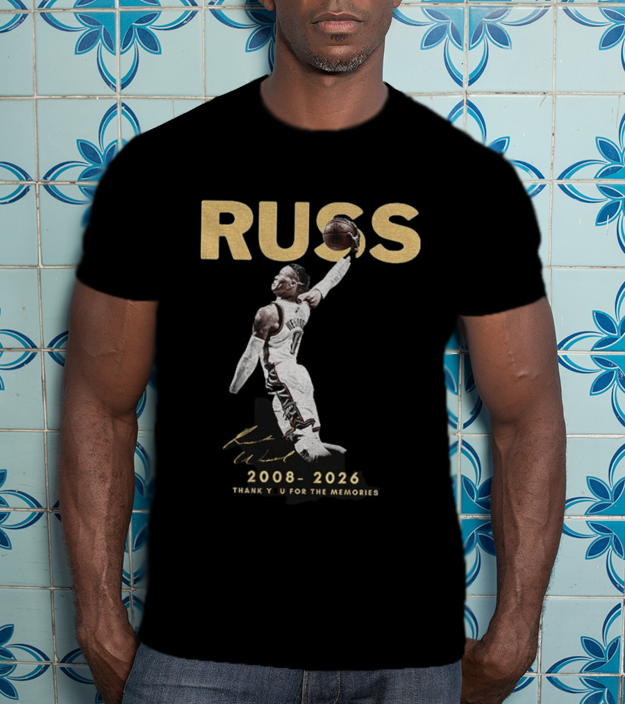 RUSS Russell Westbrook 2008 2026 Thank You For The Memories T-Shirt
