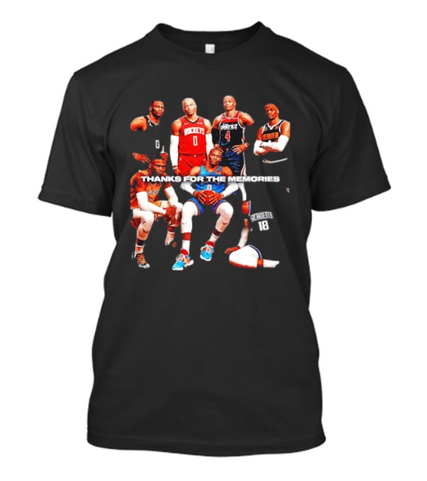 Russell Westbrook Thank You For The Memories OKC Thunder Rockets Wizards Denver T-Shirt