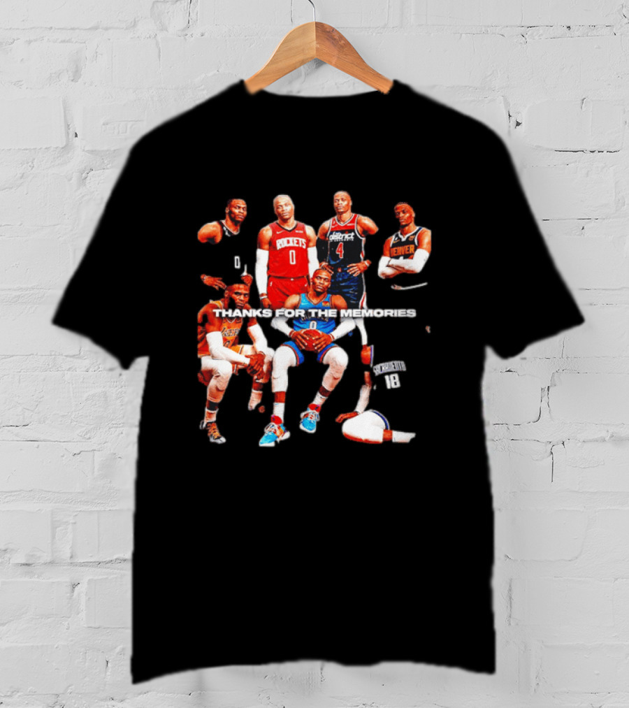 Russell Westbrook Thank You For The Memories OKC Thunder Rockets Wizards Denver T-Shirt