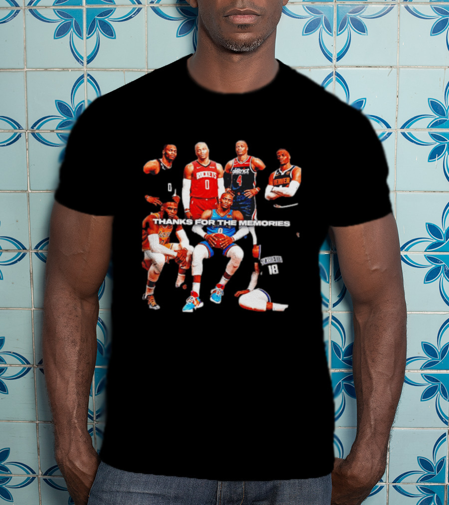 Russell Westbrook Thank You For The Memories OKC Thunder Rockets Wizards Denver T-Shirt