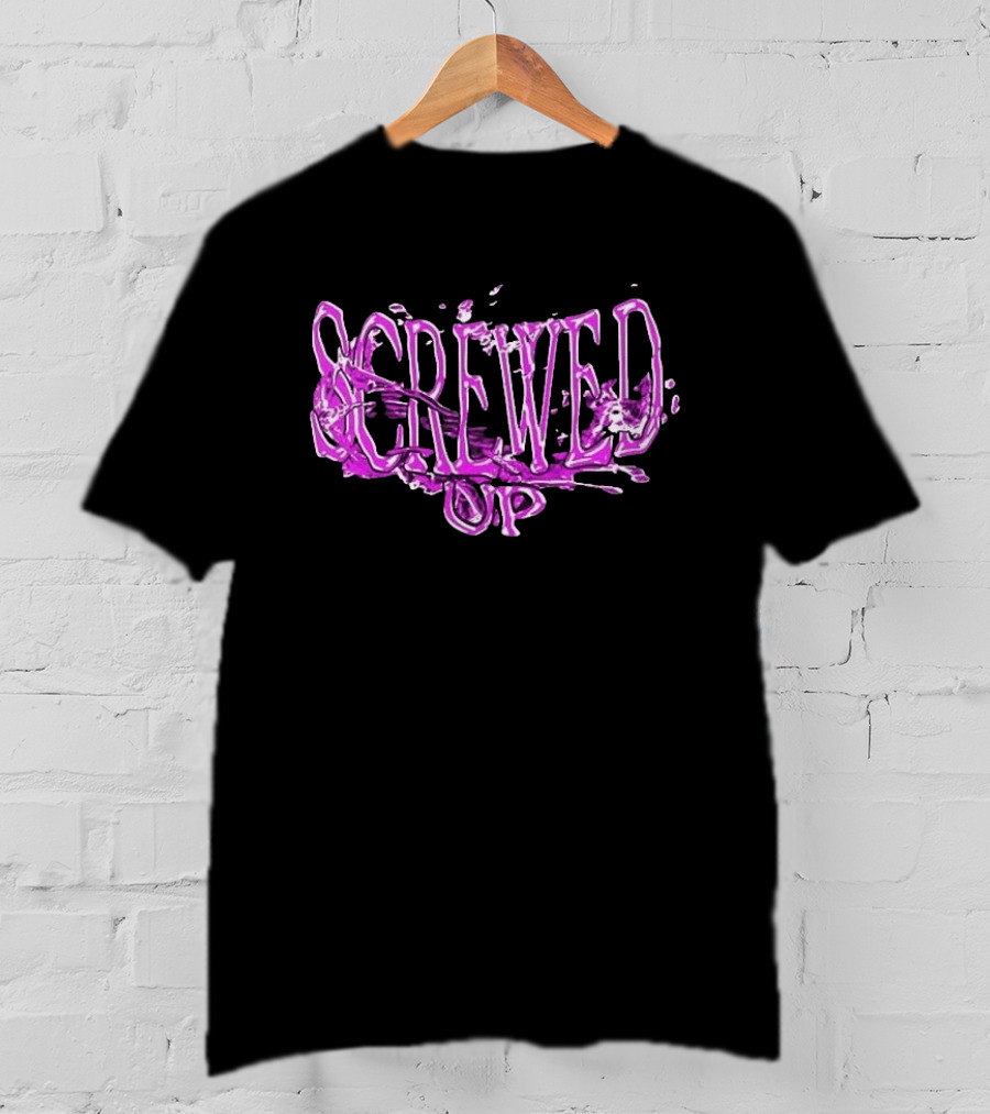 Screwed Up Purp Splash Effect T-Shirt