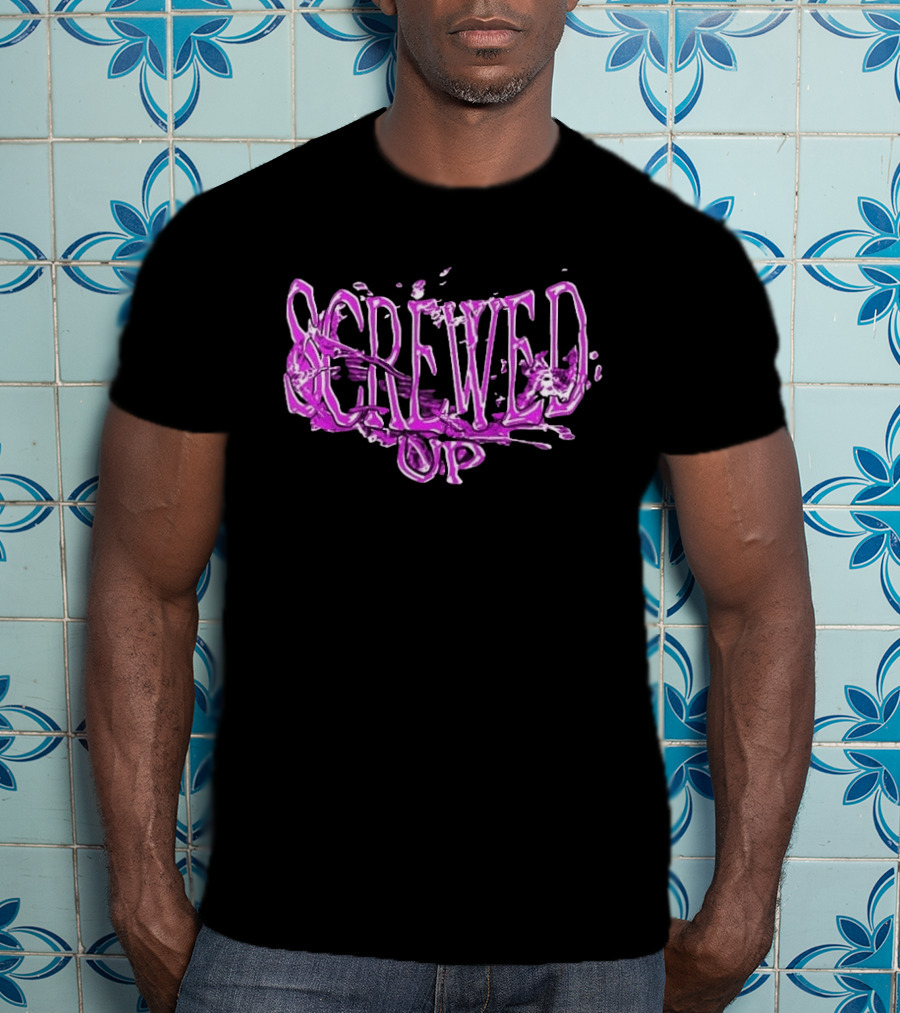 Screwed Up Purp Splash Effect T-Shirt