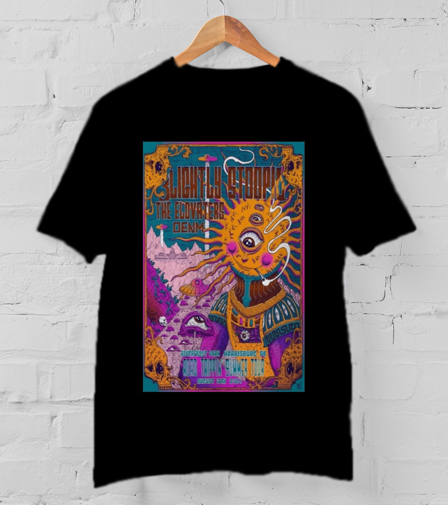 Slightly Stoopid The Elovaters DENM Road Trippin Summer Tour Riverfront Park Harrisburg PA August 13 2026 T-Shirt