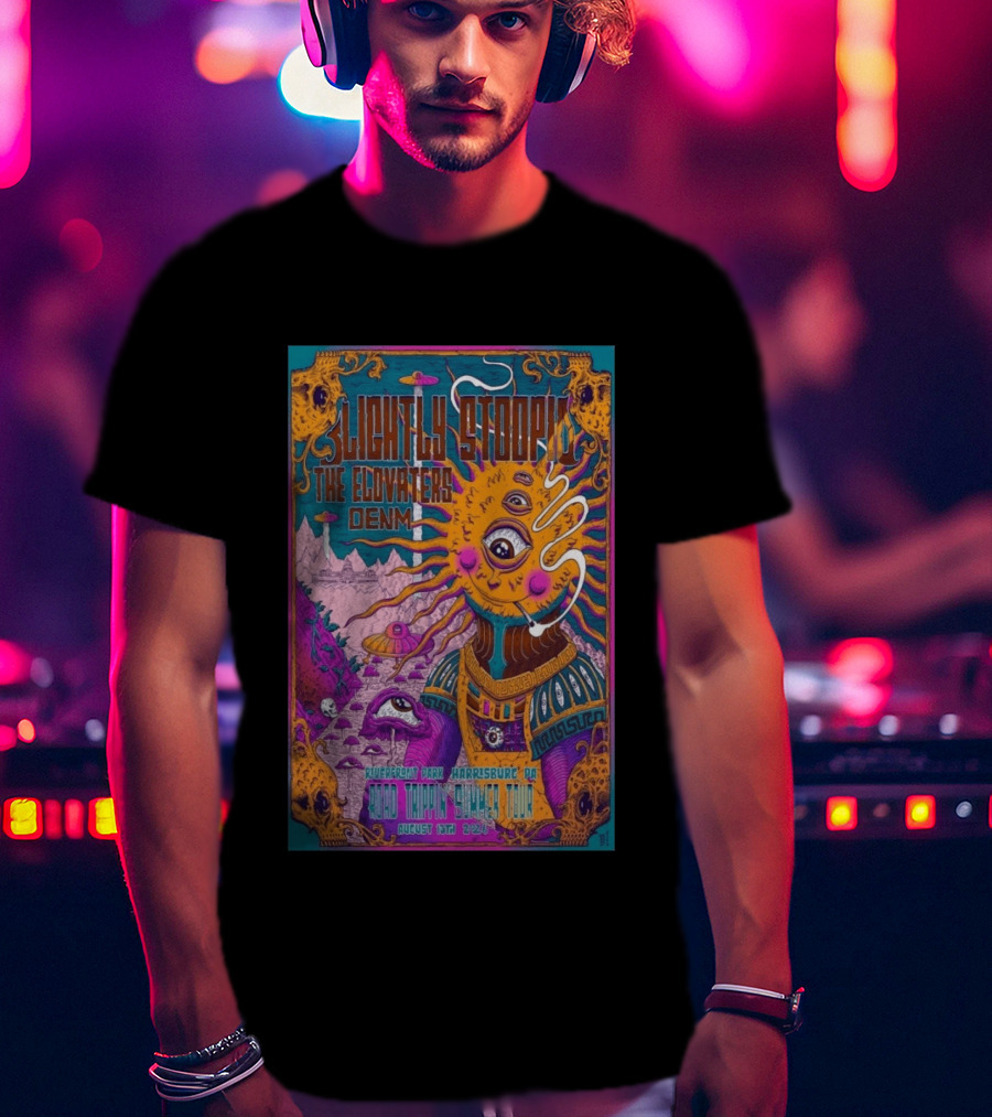 Slightly Stoopid The Elovaters DENM Road Trippin Summer Tour Riverfront Park Harrisburg PA August 13 2026 T-Shirt