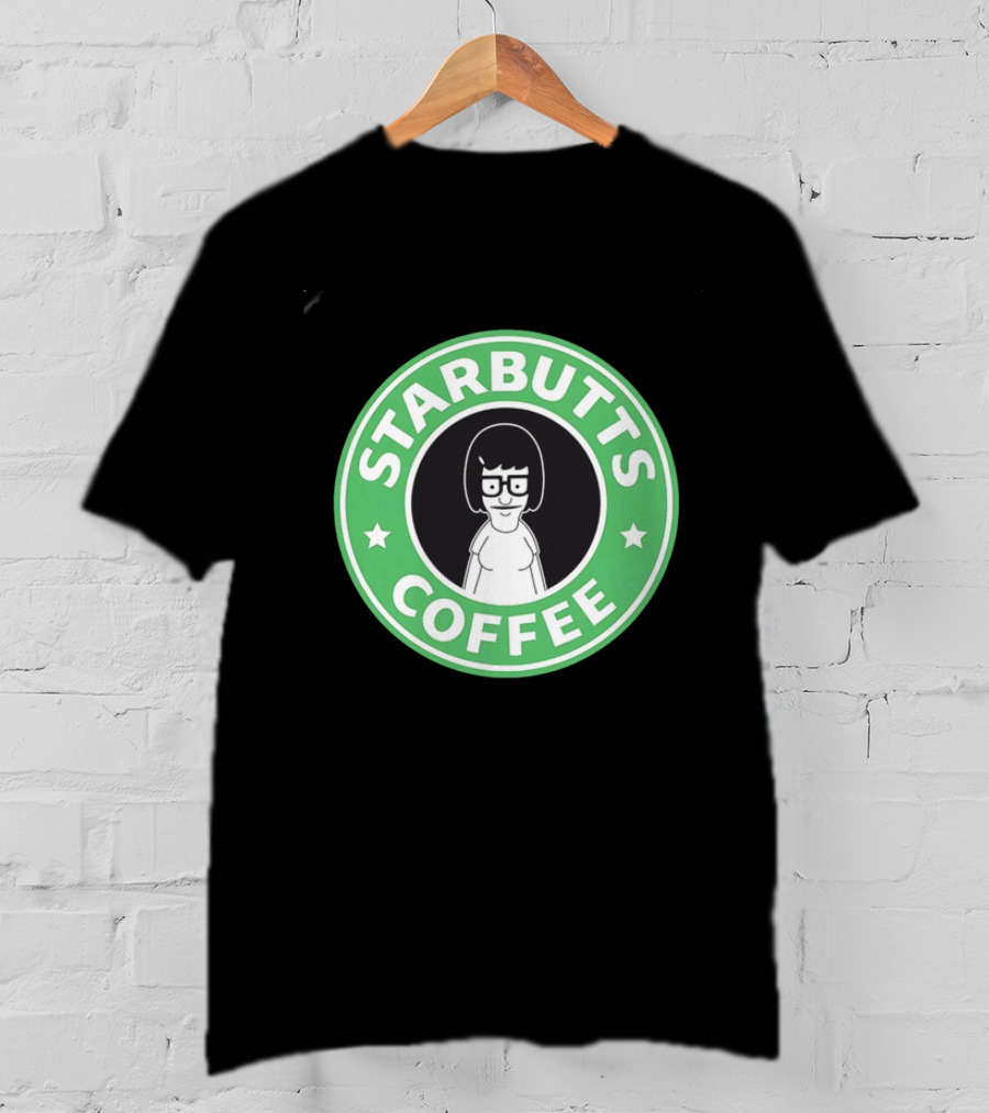 Starbutts Coffee Parody Tina Belcher Green Circular T-Shirt