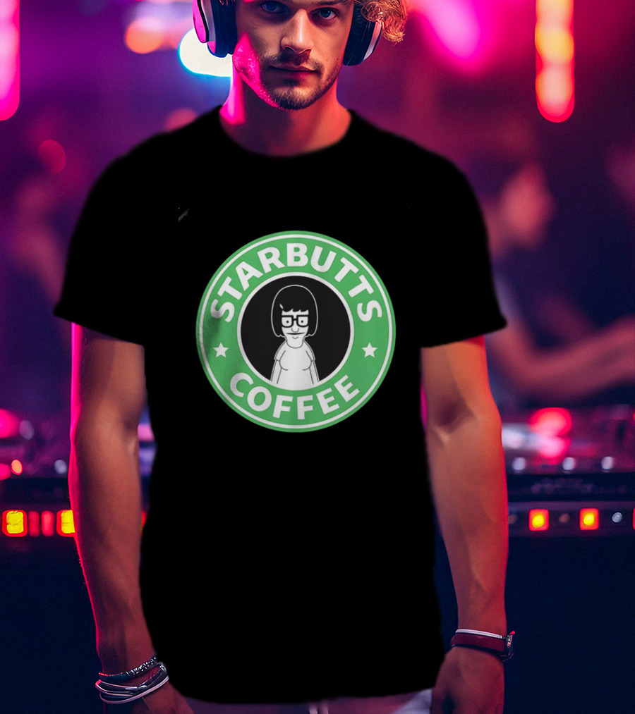 Starbutts Coffee Parody Tina Belcher Green Circular T-Shirt