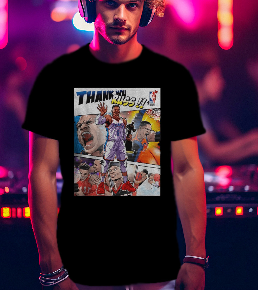Thank You Russ NBA Tribute Mister Triple Double Legend Iconic Moments T-Shirt