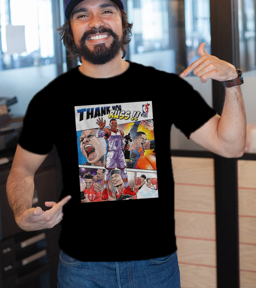 Thank You Russ NBA Tribute Mister Triple Double Legend Iconic Moments T-Shirt