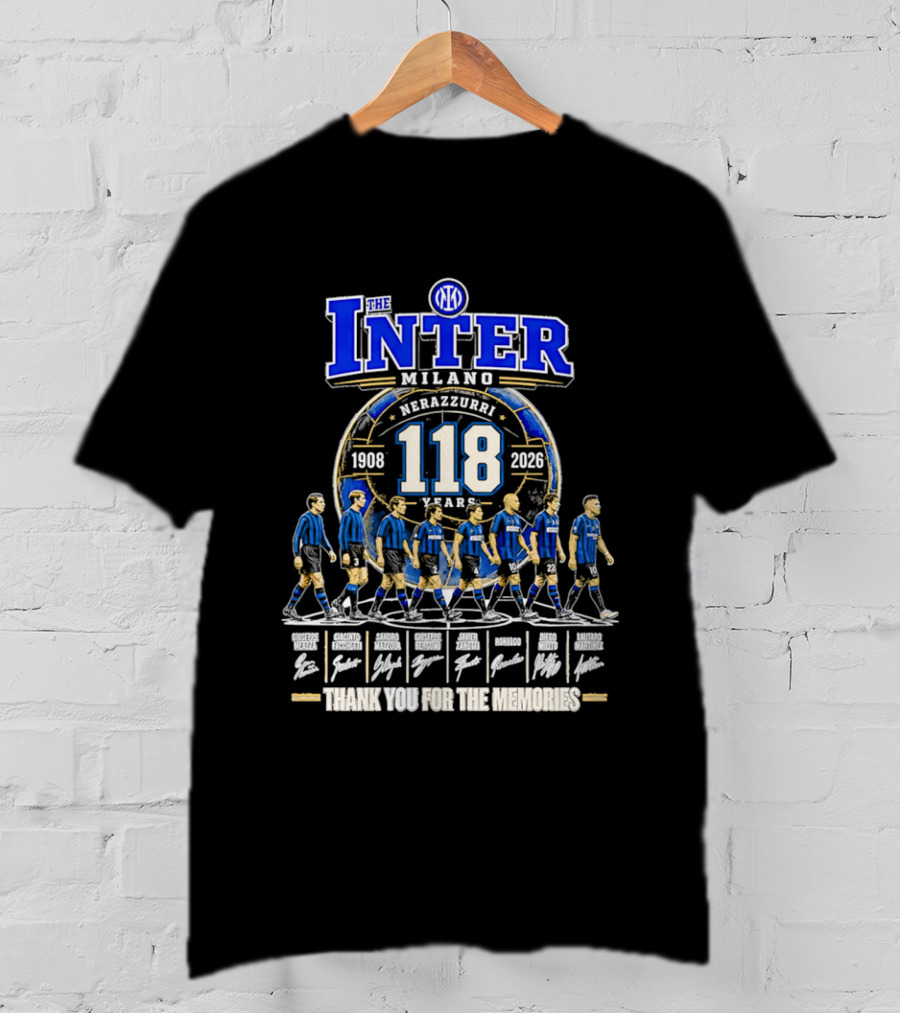 The Inter Milano 118 Years 1908 2026 Nerazzurri Thank You For The Memories T-Shirt