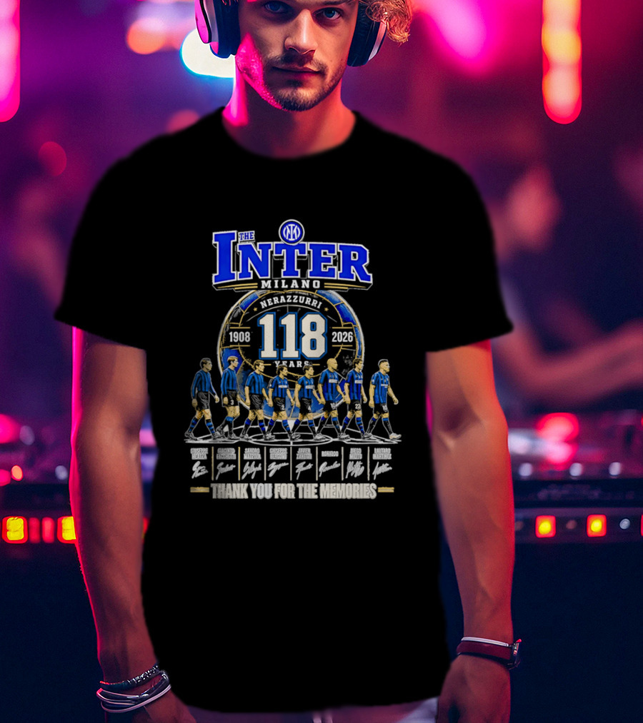 The Inter Milano 118 Years 1908 2026 Nerazzurri Thank You For The Memories T-Shirt