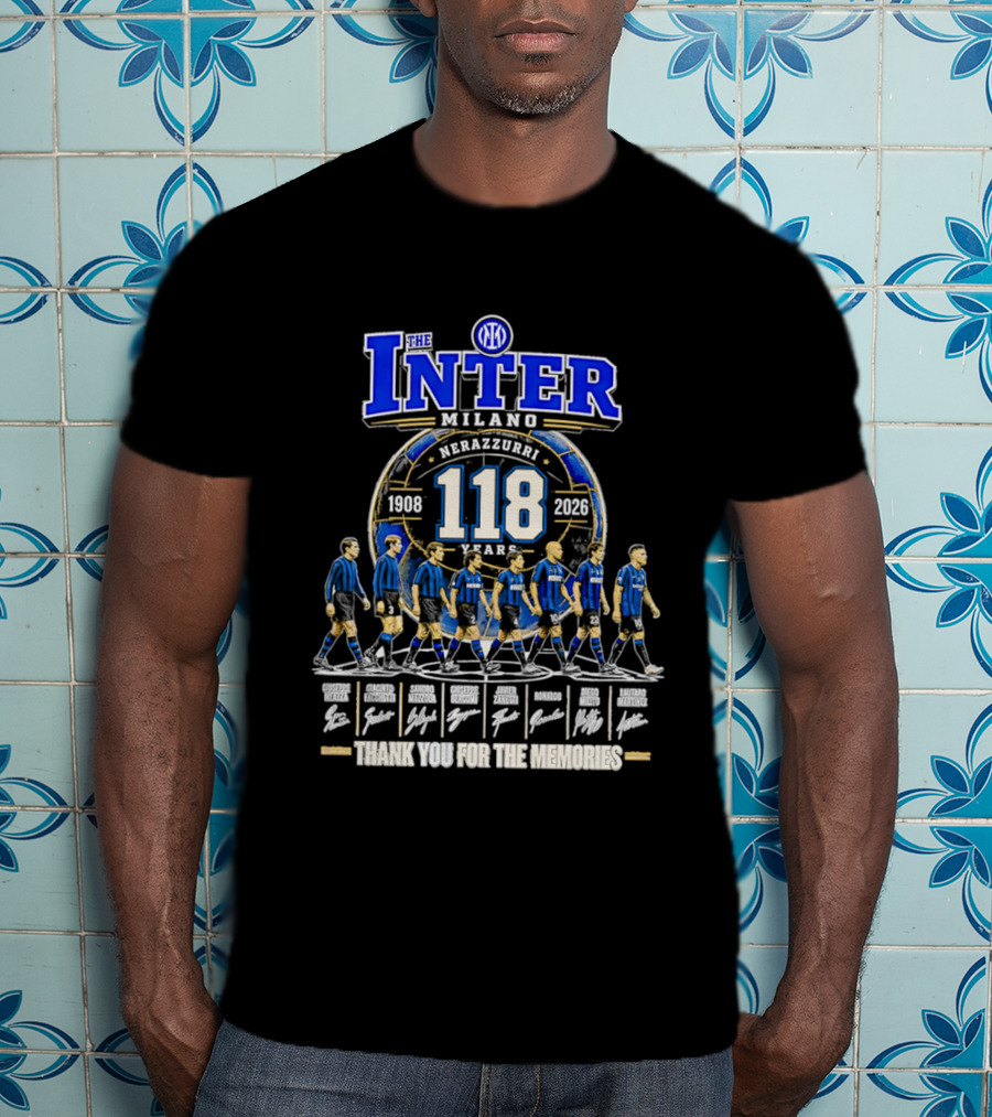 The Inter Milano 118 Years 1908 2026 Nerazzurri Thank You For The Memories T-Shirt