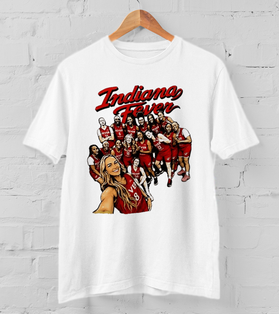 Indiana Fever Team Selfie Caitlin Clark Sophie Cunningham T-Shirt