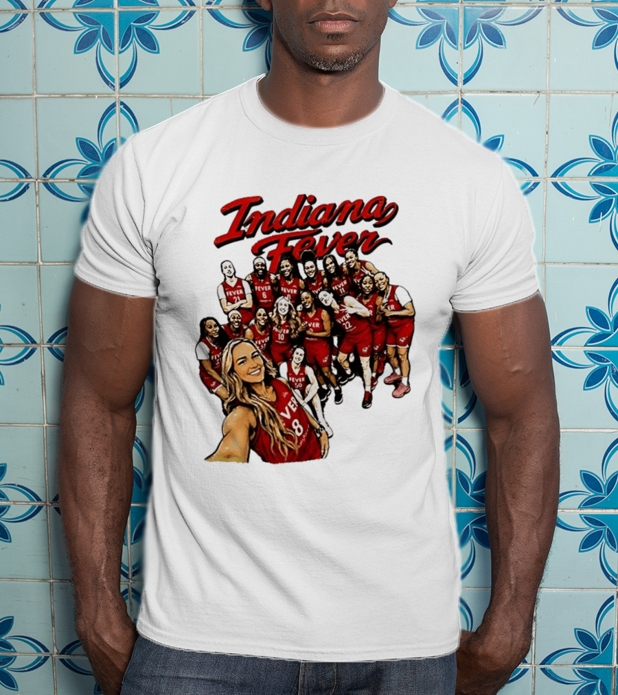 Indiana Fever Team Selfie Caitlin Clark Sophie Cunningham T-Shirt