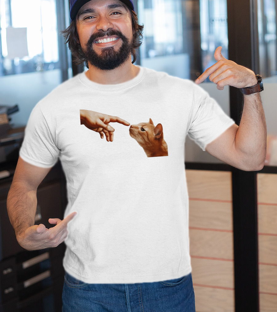 The Creation Of Adam Cat Edition T-Shirt