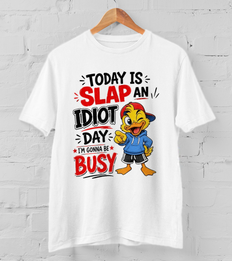 Today Is Slap An Idiot Day Duck I'm Gonna Be Busy T-Shirt