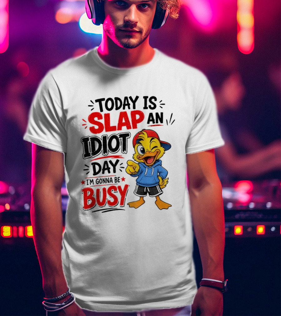 Today Is Slap An Idiot Day Duck I'm Gonna Be Busy T-Shirt