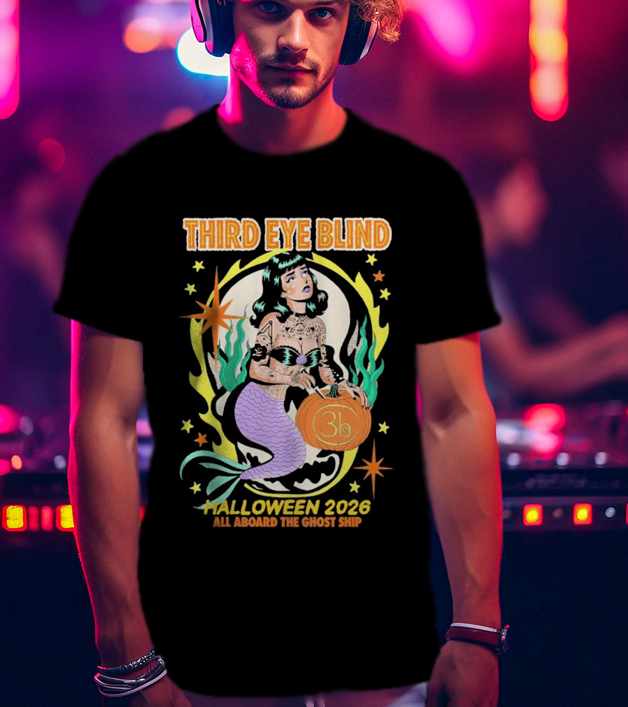Third Eye Blind Halloween 2026 Mermaid All Aboard The Ghost Ship T-Shirt