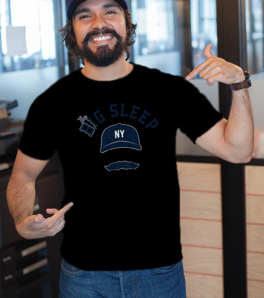 The Big Sleep NY Baseball Cap Moustache T-Shirt