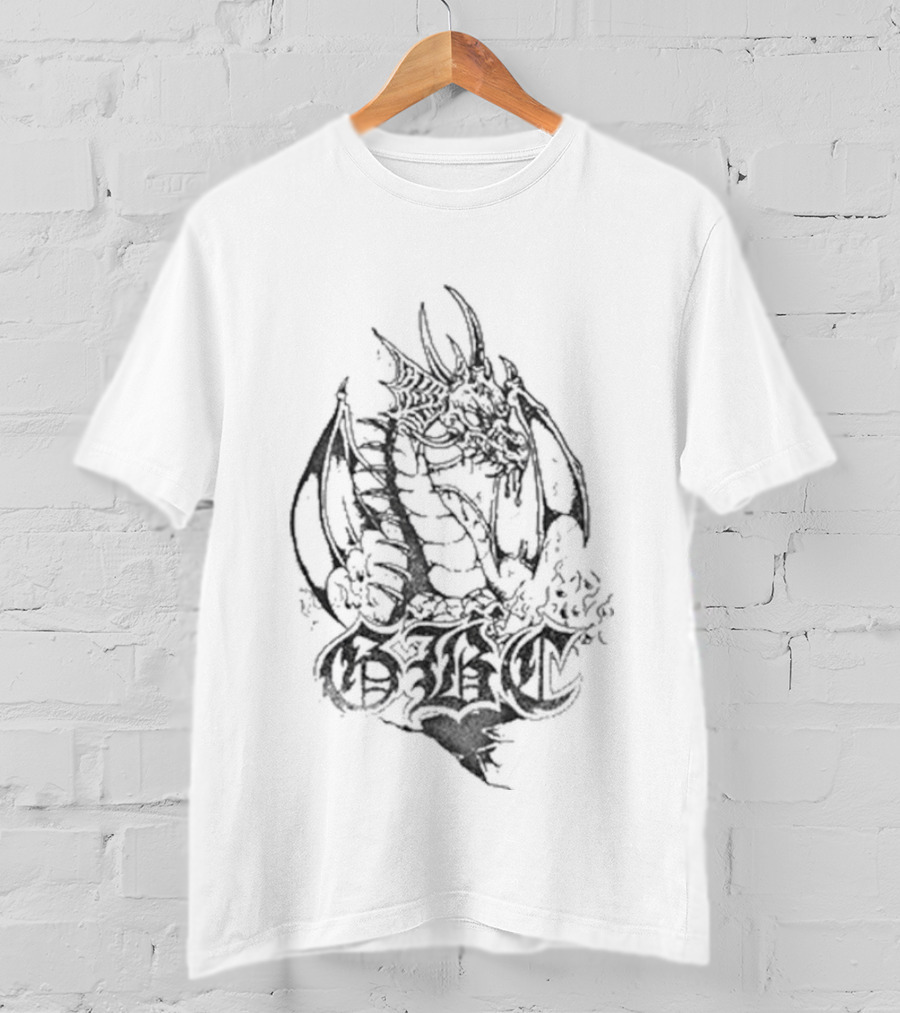 Goth Boi Clique Skull Dragon Artwork With Gothic Letters And Mythical Creature T-Shirt