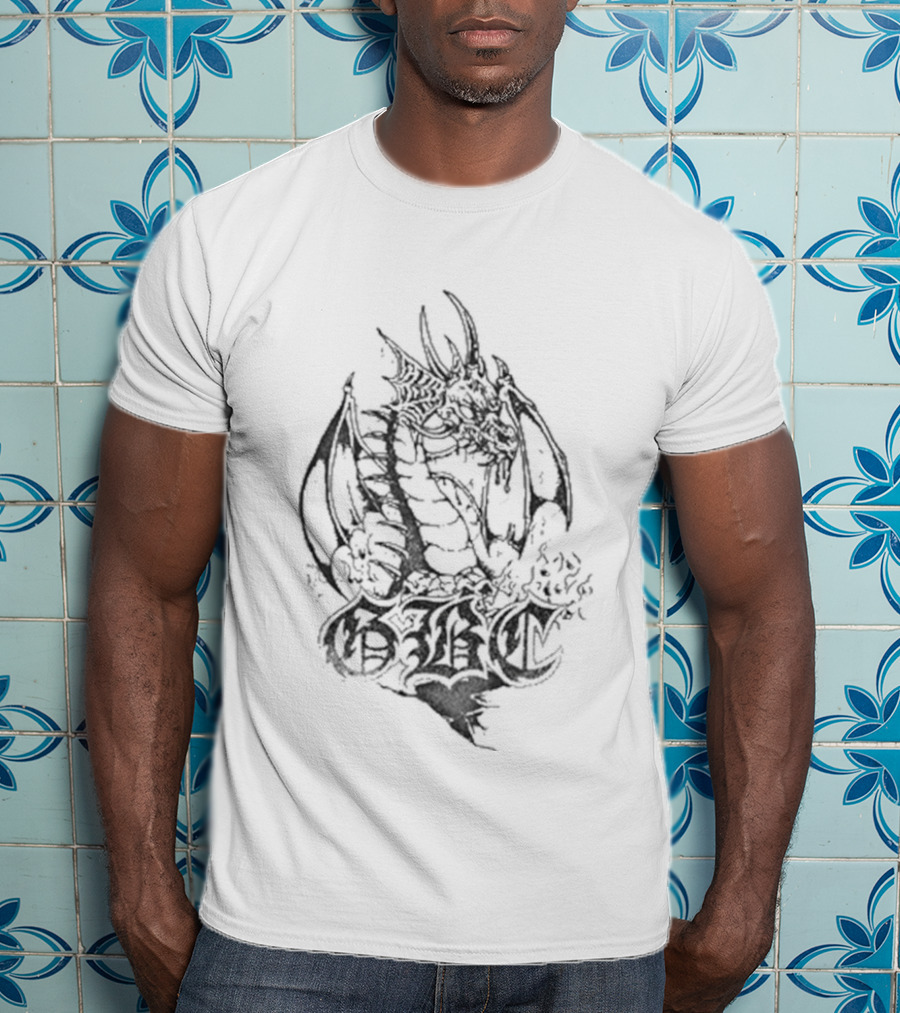 Goth Boi Clique Skull Dragon Artwork With Gothic Letters And Mythical Creature T-Shirt