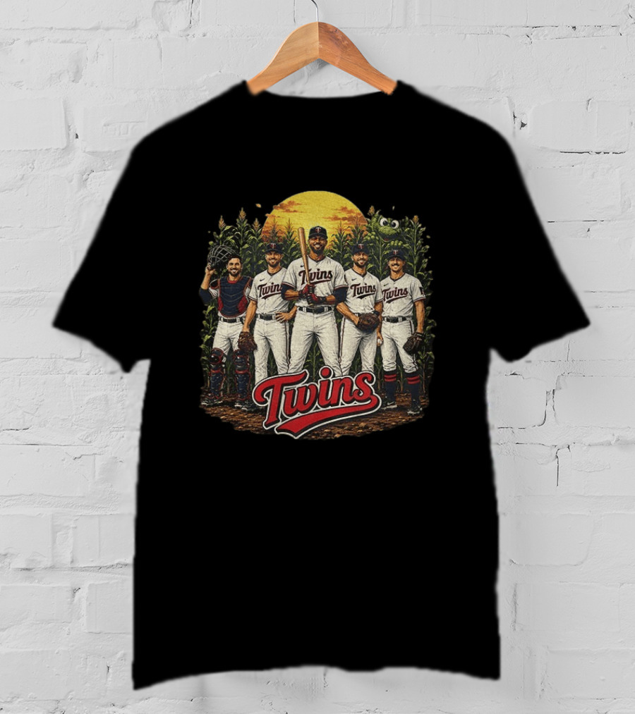 Twins Field Of Dreams Minnesota Twins Game Day Players Cornfield Sunset T-Shirt