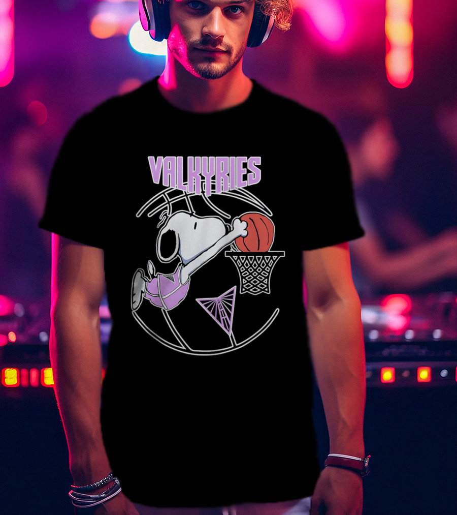 Valkyries Snoopy Basketball Slam Dunk T-Shirt
