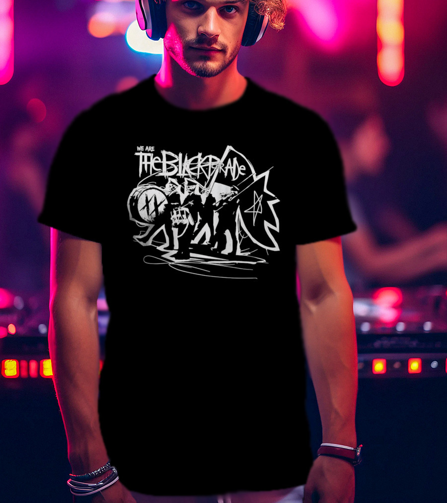 The Black Parade Skeleton Marching Band Drummer Flag Sketch T-Shirt