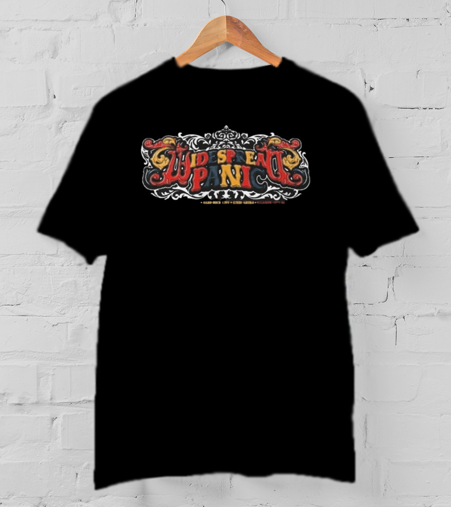 Widespread Panic Aug 14 16 2026 Atlantic City NJ Tour Dates Black And Red Ornate T-Shirt