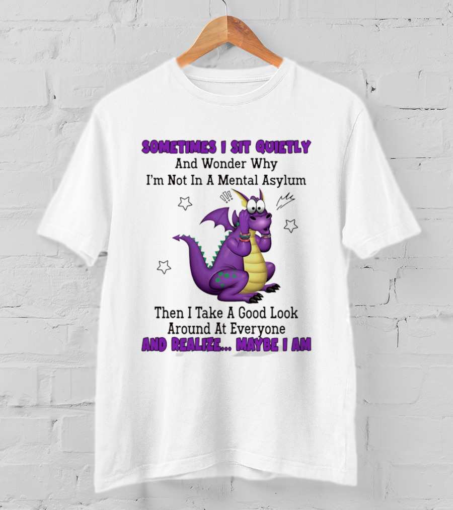 Sometimes I Sit Quietly Wonder Why I'm Not In A Mental Asylum Dragon Realize Maybe I Am T-Shirt