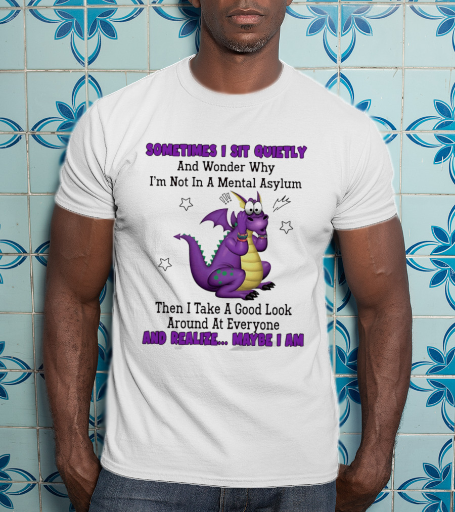Sometimes I Sit Quietly Wonder Why I'm Not In A Mental Asylum Dragon Realize Maybe I Am T-Shirt