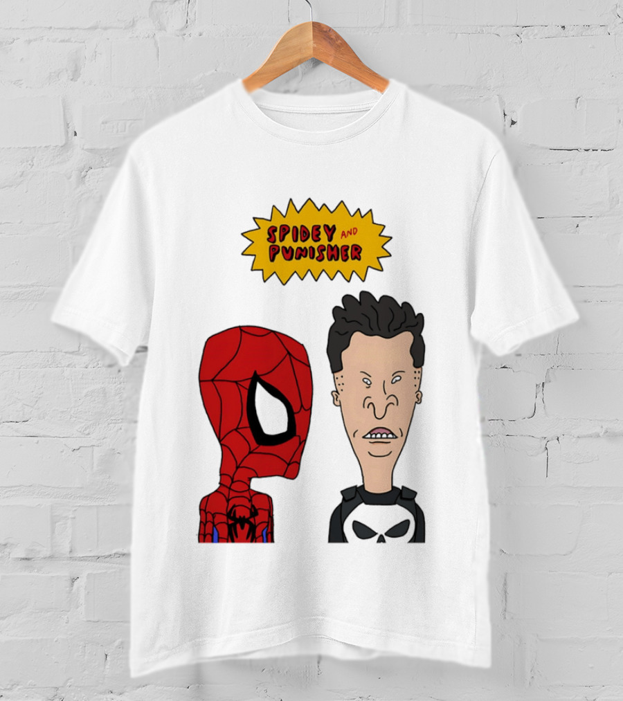 Beavis And Butt Head Spider Man Punisher Parody Marvel Mashup T-Shirt