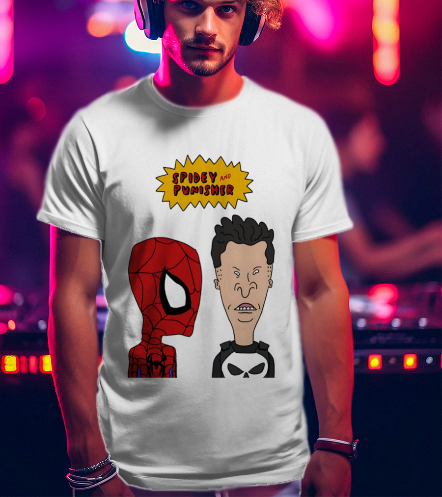 Beavis And Butt Head Spider Man Punisher Parody Marvel Mashup T-Shirt