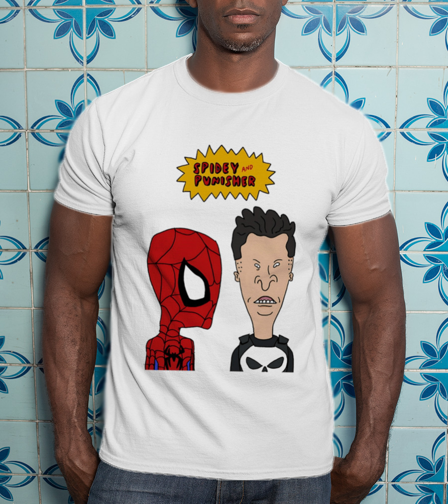 Beavis And Butt Head Spider Man Punisher Parody Marvel Mashup T-Shirt