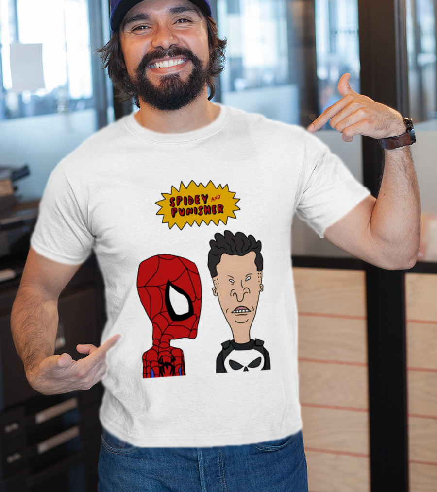 Beavis And Butt Head Spider Man Punisher Parody Marvel Mashup T-Shirt